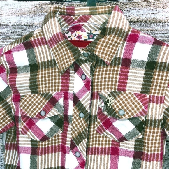 Farm Girl Authentic Pink, Green and Brown Button up Size 5/6 - Picture 11 of 11